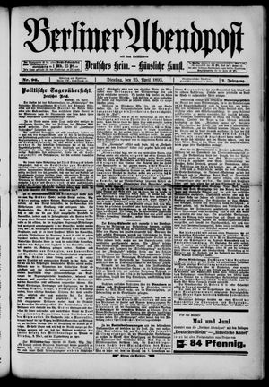 Berliner Abendpost vom 25.04.1893