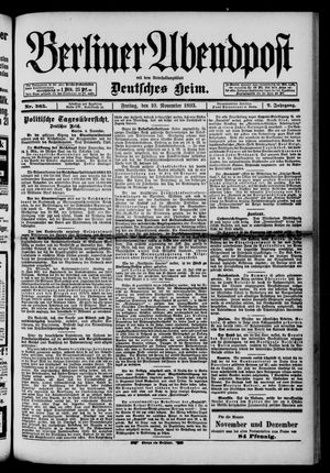 Berliner Abendpost vom 10.11.1893