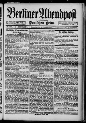 Berliner Abendpost vom 21.12.1893