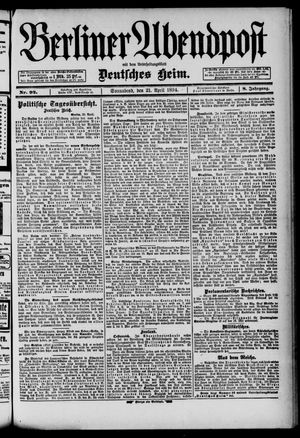 Berliner Abendpost vom 21.04.1894