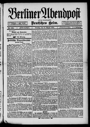 Berliner Abendpost on Aug 14, 1894