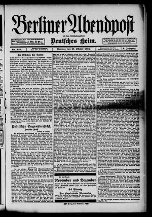 Berliner Abendpost vom 21.10.1894