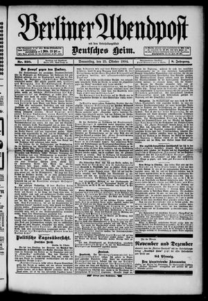 Berliner Abendpost vom 25.10.1894