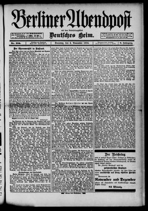 Berliner Abendpost vom 04.11.1894