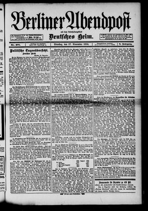 Berliner Abendpost vom 27.11.1894