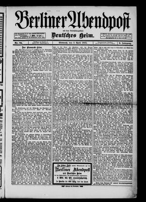 Berliner Abendpost on Apr 3, 1895