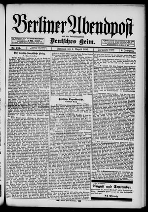 Berliner Abendpost vom 04.08.1895