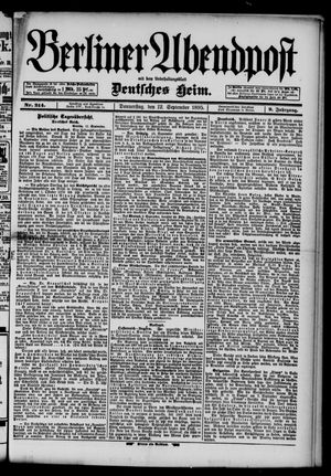 Berliner Abendpost vom 12.09.1895
