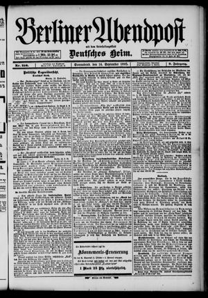 Berliner Abendpost on Sep 14, 1895