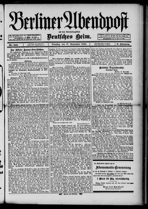 Berliner Abendpost vom 17.09.1895