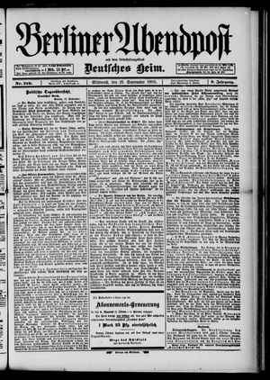 Berliner Abendpost vom 18.09.1895