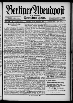 Berliner Abendpost vom 19.09.1895