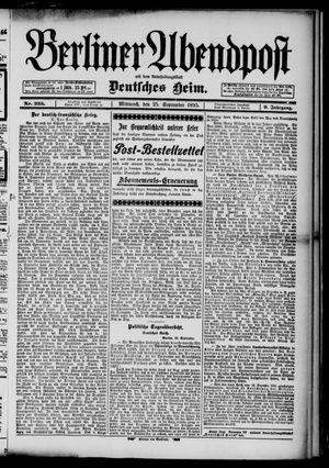 Berliner Abendpost vom 25.09.1895