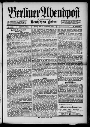 Berliner Abendpost vom 27.09.1895