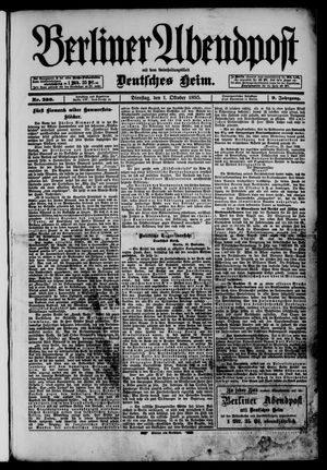 Berliner Abendpost vom 01.10.1895