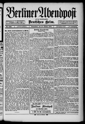 Berliner Abendpost vom 19.10.1895