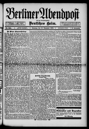 Berliner Abendpost vom 10.11.1895