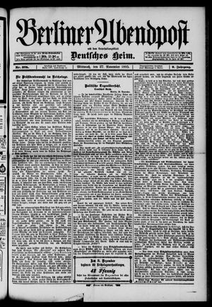Berliner Abendpost vom 27.11.1895