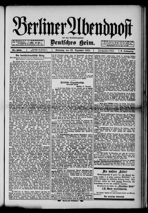 Berliner Abendpost vom 22.12.1895