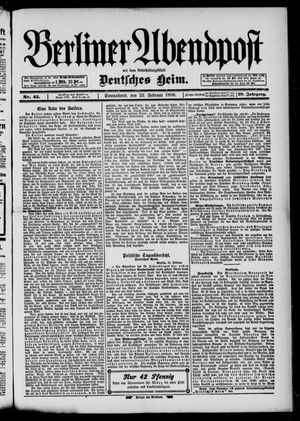 Berliner Abendpost vom 22.02.1896