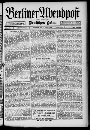 Berliner Abendpost vom 15.04.1896