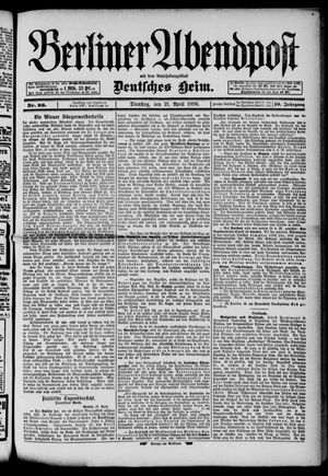 Berliner Abendpost vom 21.04.1896