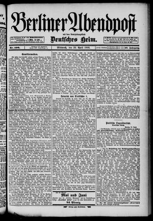 Berliner Abendpost on Apr 29, 1896