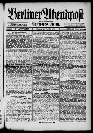 Berliner Abendpost vom 17.05.1896