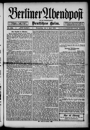 Berliner Abendpost on Jun 4, 1896