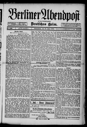 Berliner Abendpost vom 27.06.1896