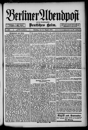 Berliner Abendpost vom 11.08.1896