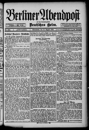 Berliner Abendpost vom 15.08.1896