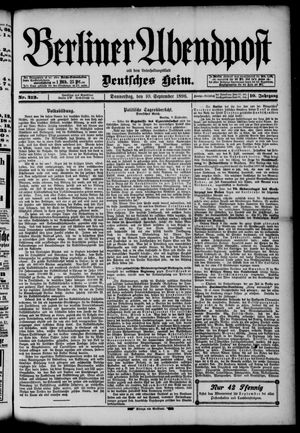 Berliner Abendpost vom 10.09.1896