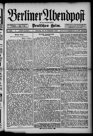Berliner Abendpost vom 13.09.1896