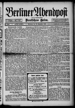 Berliner Abendpost vom 23.09.1896