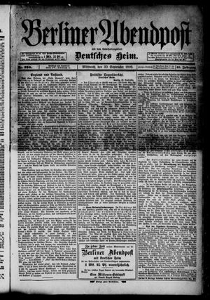 Berliner Abendpost vom 30.09.1896
