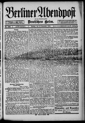 Berliner Abendpost vom 13.11.1896