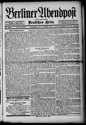Berliner Abendpost on Dec 24, 1896