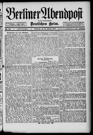 Berliner Abendpost on Jan 20, 1897