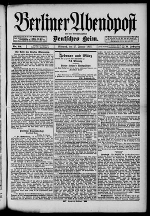 Berliner Abendpost vom 27.01.1897