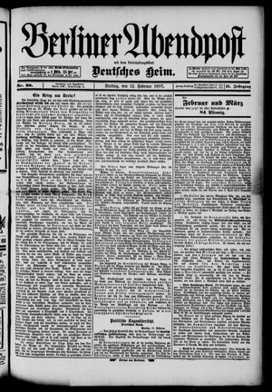 Berliner Abendpost on Feb 12, 1897