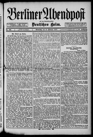 Berliner Abendpost on Feb 17, 1897