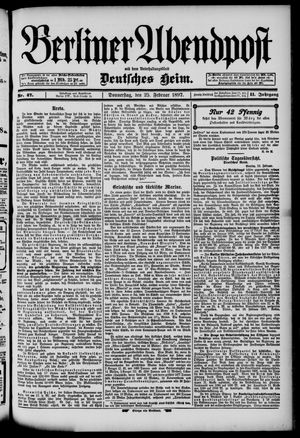 Berliner Abendpost vom 25.02.1897