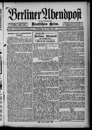 Berliner Abendpost vom 10.04.1897