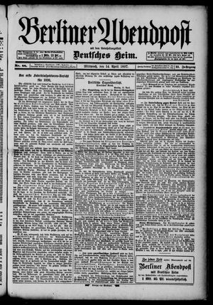 Berliner Abendpost vom 14.04.1897