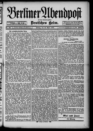 Berliner Abendpost vom 23.04.1897