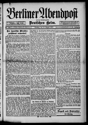 Berliner Abendpost vom 10.08.1897