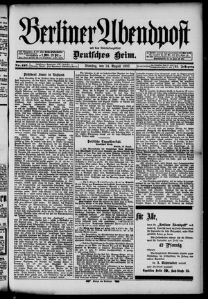 Berliner Abendpost vom 24.08.1897