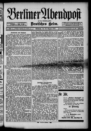 Berliner Abendpost vom 25.08.1897