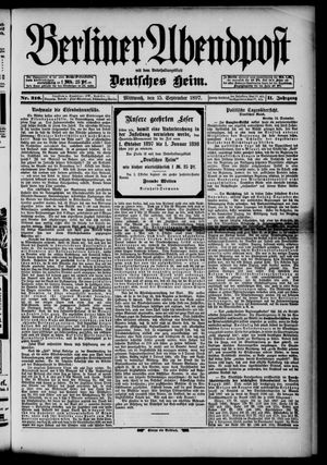 Berliner Abendpost vom 15.09.1897